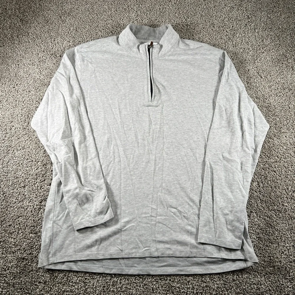Mizzen Main‎ Sweater Mens XXL Gray 1/4 Zip Casual Classiccore Fleece Preppy